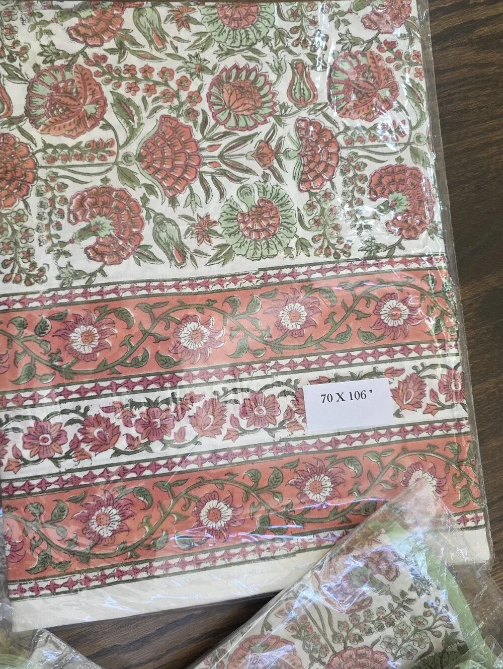 Ridhi by Raniwala Hand Block Print Cotton Tablecloth + Napkin Sets – Floral